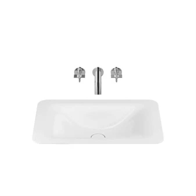 ARMANI - BAIA 660 mm countertop washbasin for wall-mounted basin mixer