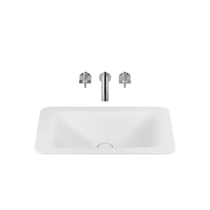 ARMANI - BAIA 660 mm countertop washbasin for wall-mounted basin mixer