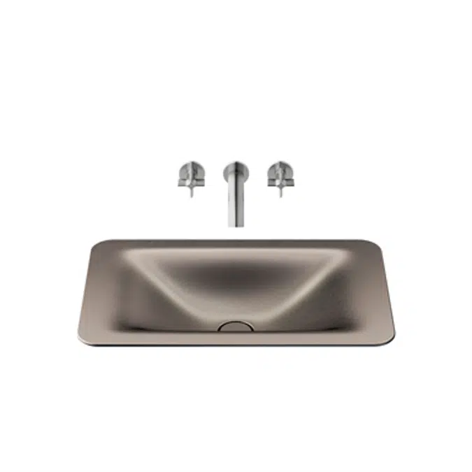 ARMANI - BAIA 660 mm countertop washbasin for wall-mounted basin mixer