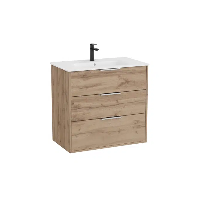 Optica Unik - Base unit with three drawers and ceramic basin