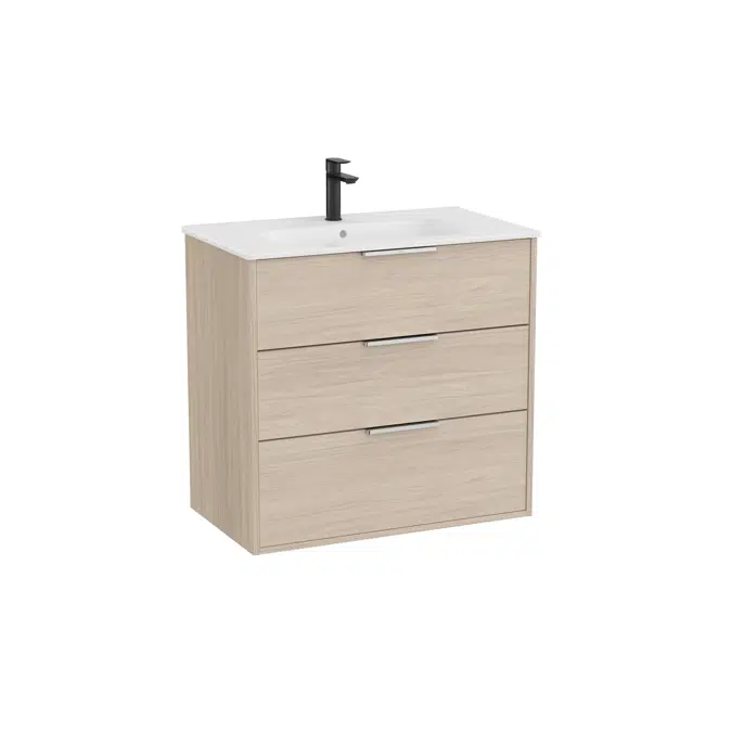 Optica Unik - Base unit with three drawers and ceramic basin