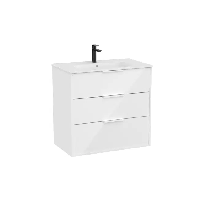 Optica Unik - Base unit with three drawers and ceramic basin