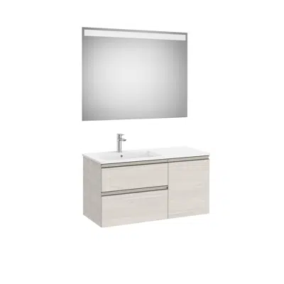 afbeelding voor The Gap Pack (base unit with two drawers, one door, slim basin on the left and Eidos LED mirror)