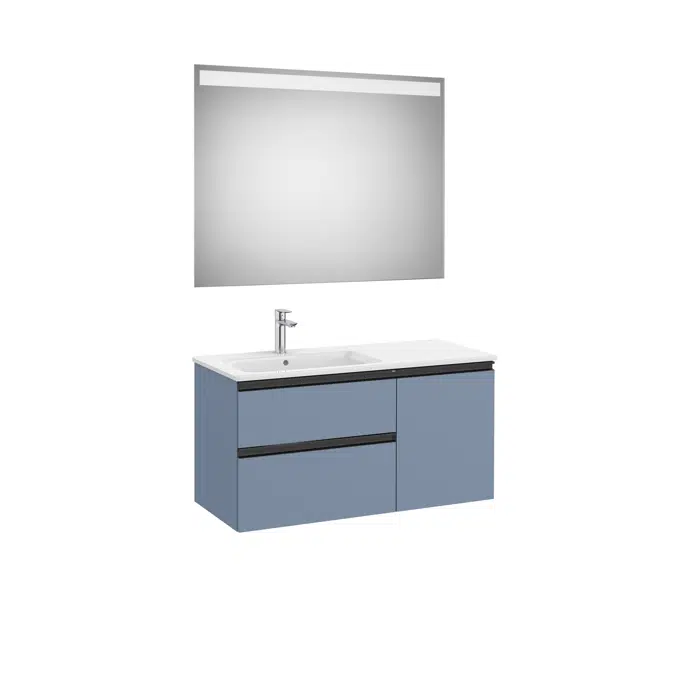 The Gap Pack (base unit with two drawers, one door, slim basin on the left and Eidos LED mirror)