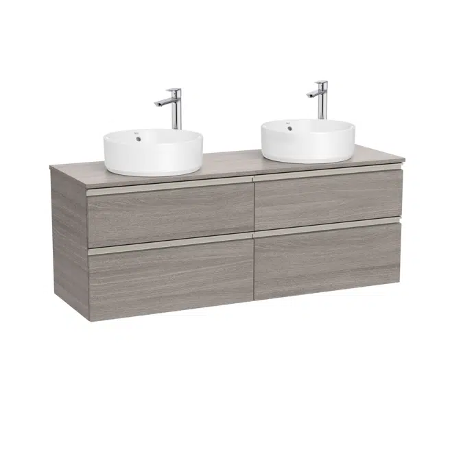 The Gap Base unit with two drawers and centred over countertop basin