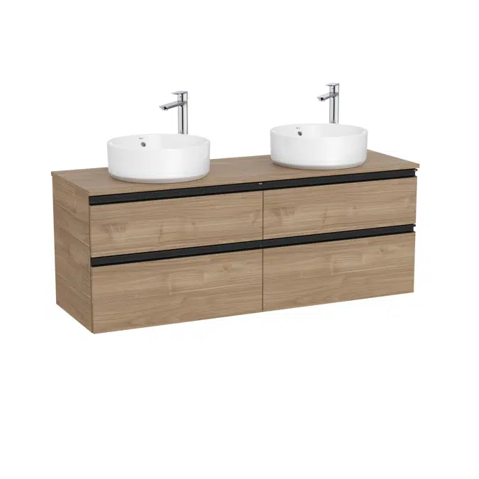 The Gap Base unit with two drawers and centred over countertop basin