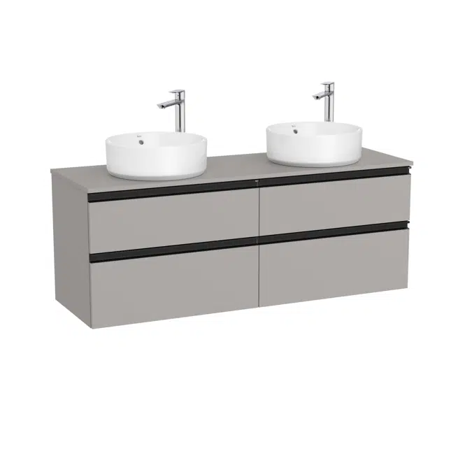 The Gap Base unit with two drawers and centred over countertop basin