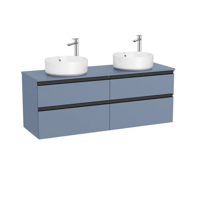 The Gap Base unit with two drawers and centred over countertop basin