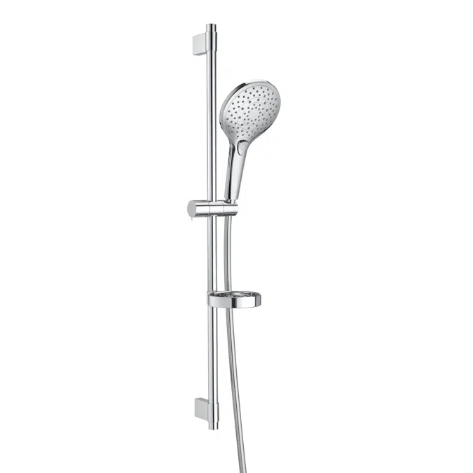 PLENUM ROUND - Shower kit with Plenum Round 3 functions handshower, 800 mm slide bar with adjustable handshower bracket, soap dish and 1.70 m flexible hose