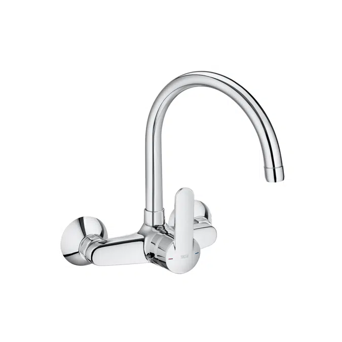 Victoria Wall-mounted kitchen sink mixer with swivel spout