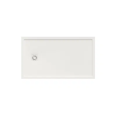 Image for Terran Stonex® rectangular shower tray. Antislip surface. Gravel texture. Extraslim. Includes high-flow drain of 80 mm height and grid matching the colour of the shower tray