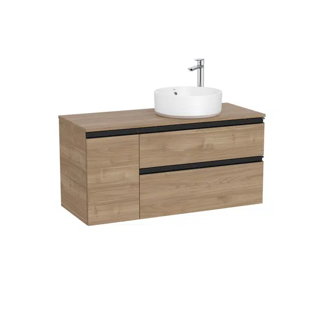 The Gap Base unit with two drawers for right hand over countertop basin