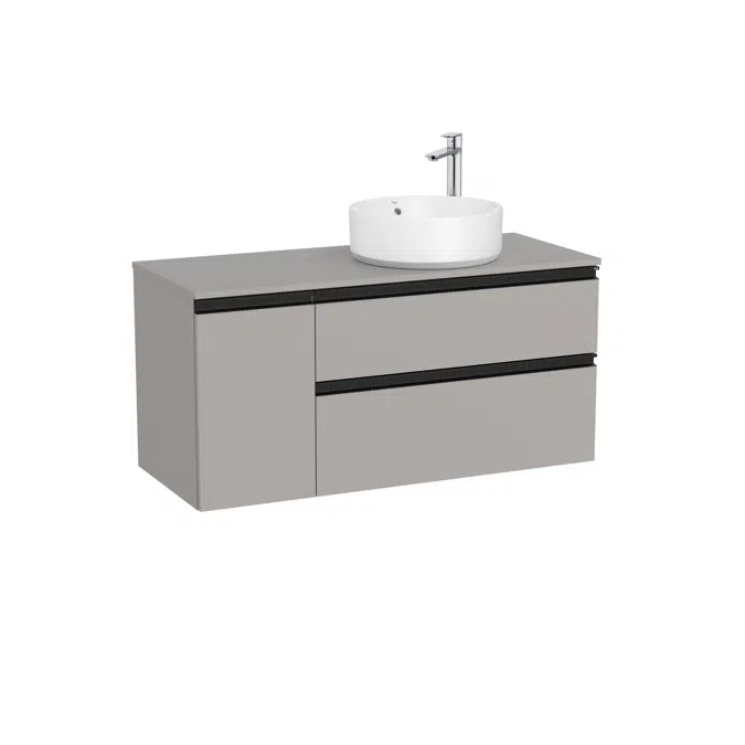 The Gap Base unit with two drawers for right hand over countertop basin