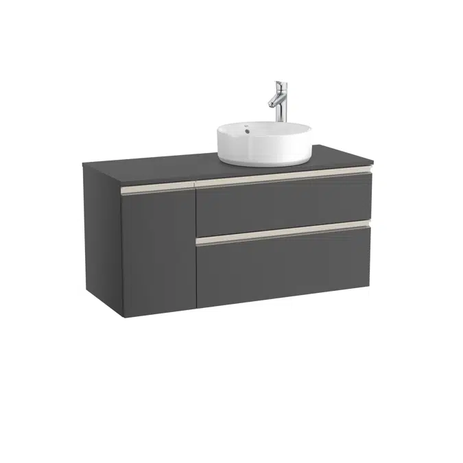 The Gap Base unit with two drawers for right hand over countertop basin