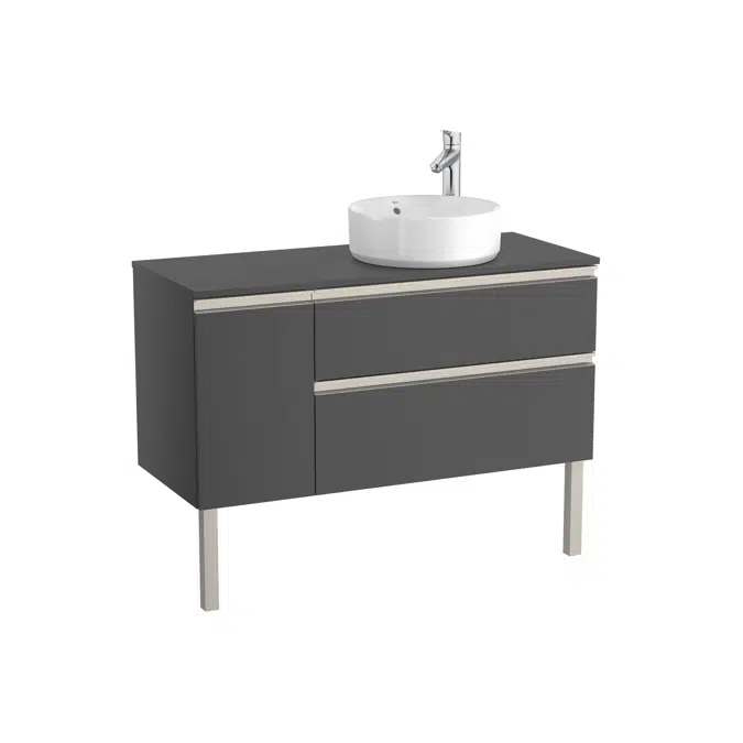 The Gap Base unit with two drawers for right hand over countertop basin