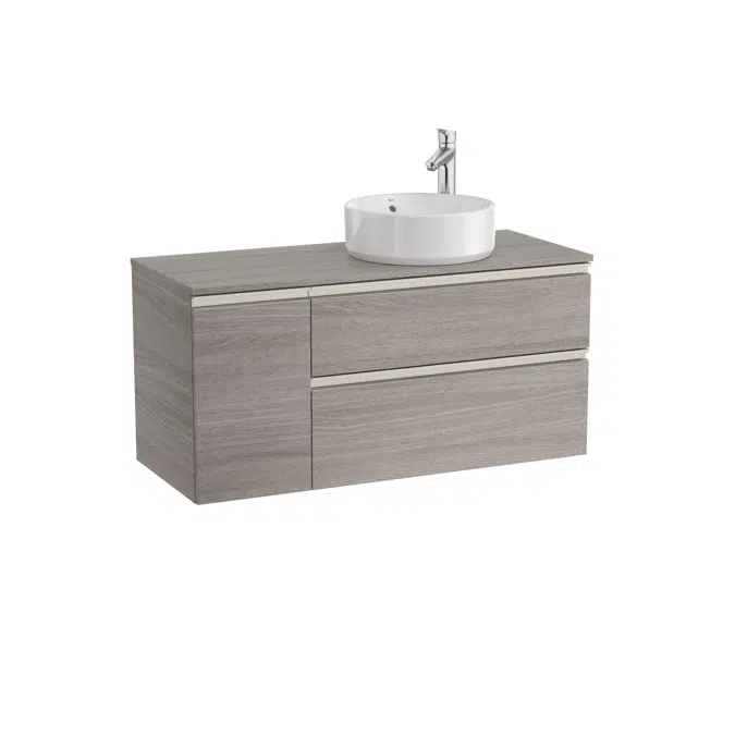 The Gap Base unit with two drawers for right hand over countertop basin