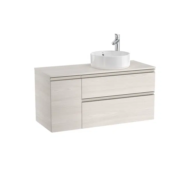 The Gap Base unit with two drawers for right hand over countertop basin