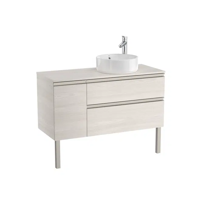 The Gap Base unit with two drawers for right hand over countertop basin