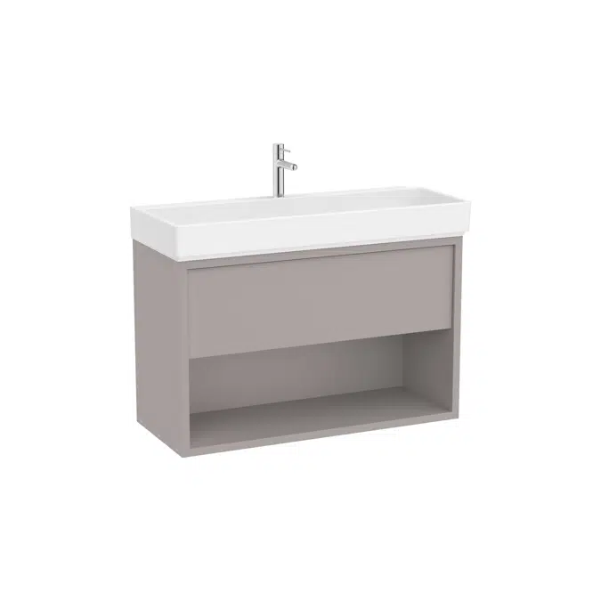 Tura  Unik (Compact base unit with one drawer, bottom shelf and centered basin)