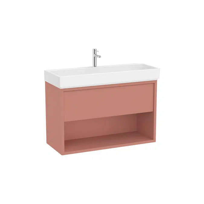 Tura  Unik (Compact base unit with one drawer, bottom shelf and centered basin)