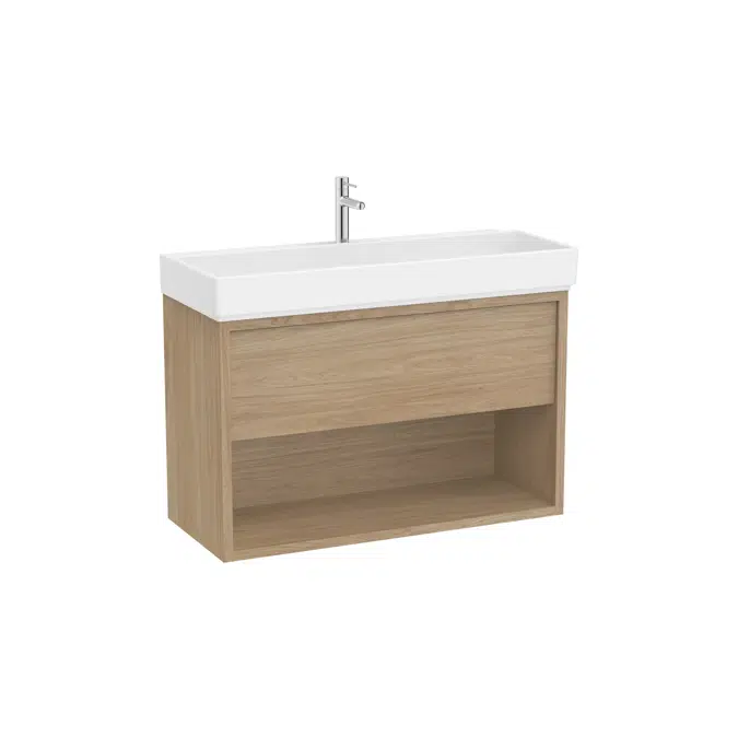 Tura  Unik (Compact base unit with one drawer, bottom shelf and centered basin)