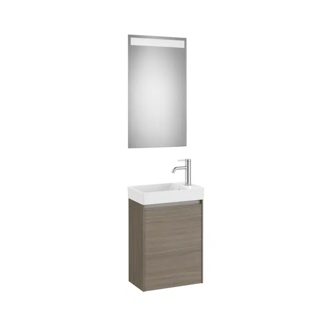 ONA Pack (compact base unit with one door, basin and LED mirror)