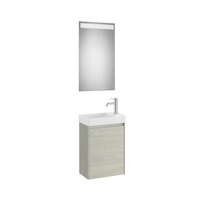 ONA Pack (compact base unit with one door, basin and LED mirror)