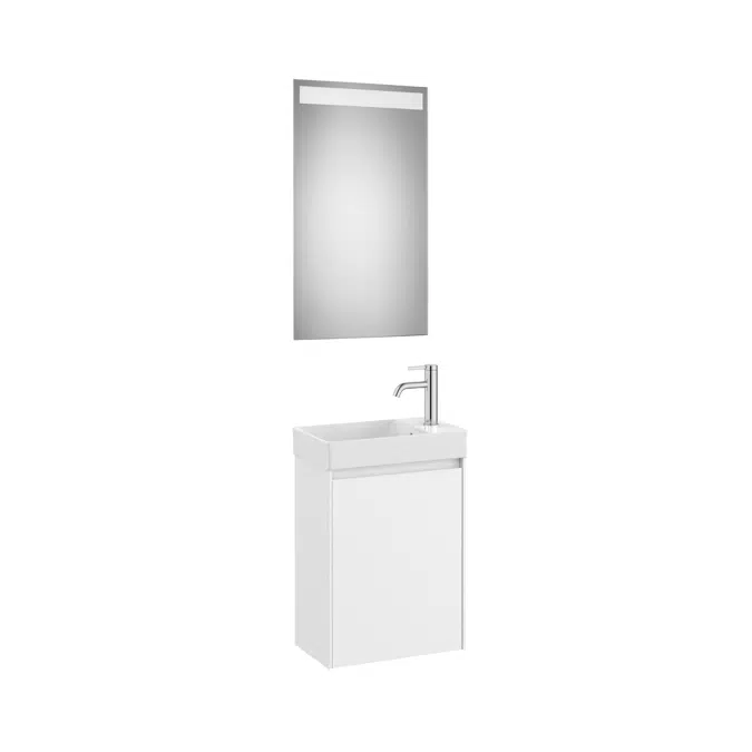 ONA Pack (compact base unit with one door, basin and LED mirror)