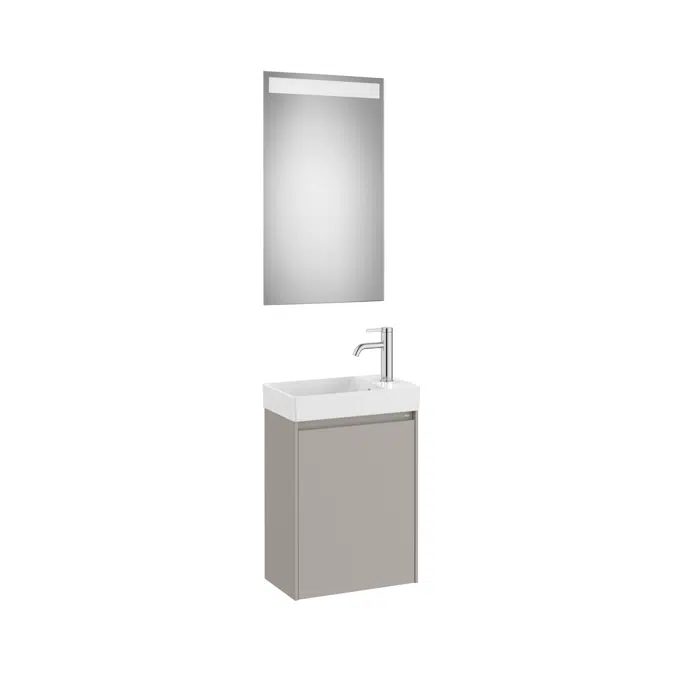 ONA Pack (compact base unit with one door, basin and LED mirror)