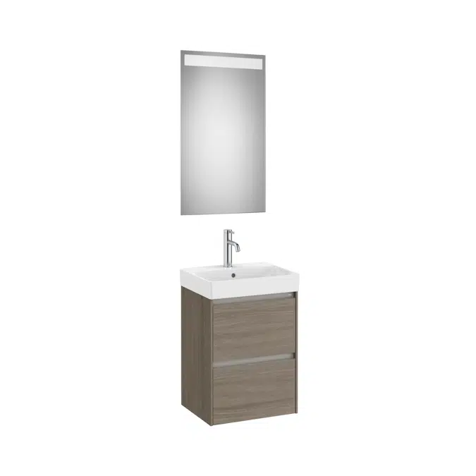 ONA Pack (compact base unit with one door, basin and LED mirror)