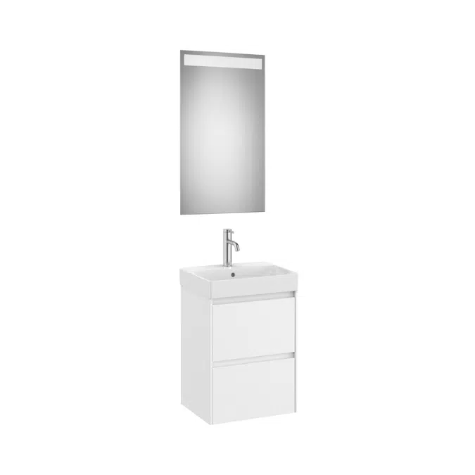ONA Pack (compact base unit with one door, basin and LED mirror)