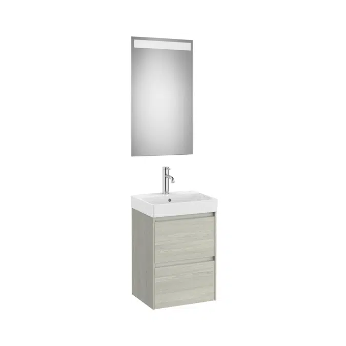 ONA Pack (compact base unit with one door, basin and LED mirror)
