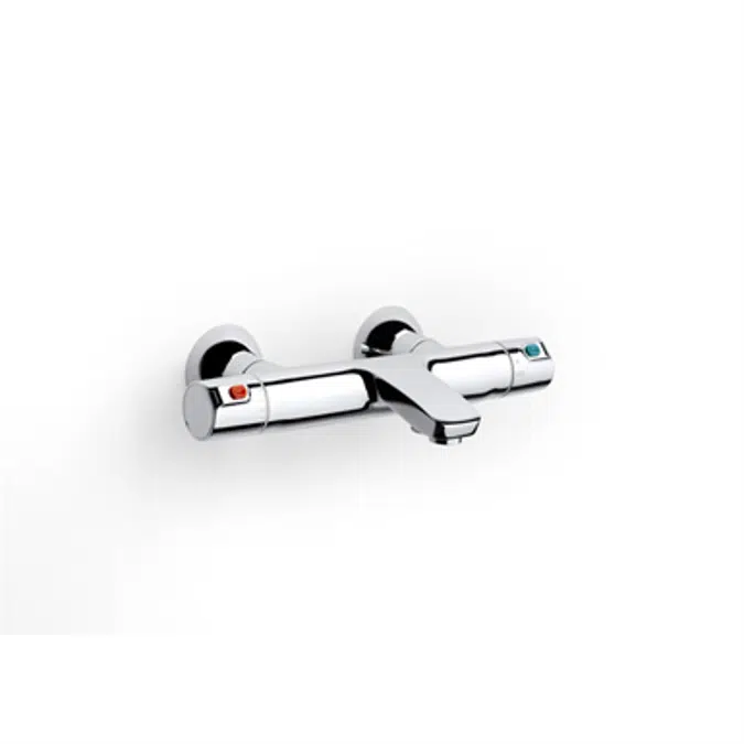 T-500 Wall-mounted thermostatic bath-shower mixer, with diverter-flow regulator