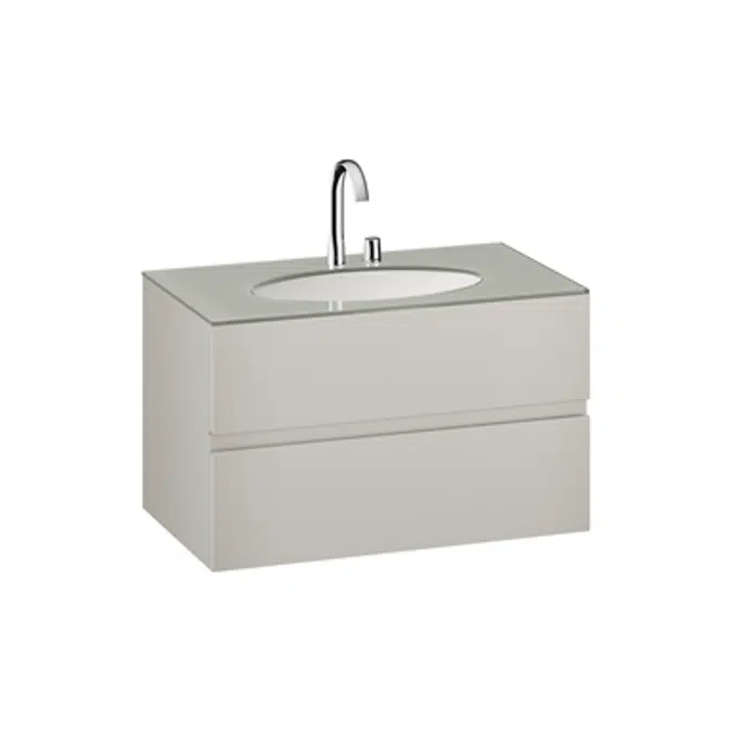 ARMANI - ISLAND 1000 mm wall-hung furniture for under-counter washbasin and deck-mounted basin mixer