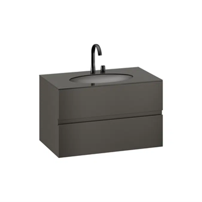 ARMANI - ISLAND 1000 mm wall-hung furniture for under-counter washbasin and deck-mounted basin mixer