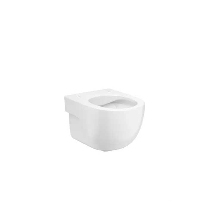 Meridian  Vitreous china compact wall-hung Rimless WC with horizontal outlet