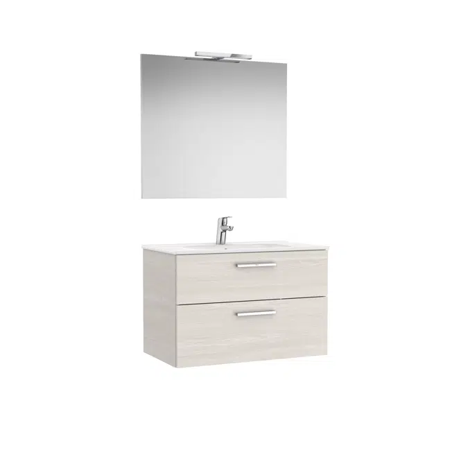 VICTORIA BASIC Pack 805 (base unit with two drawers, basin, mirror and LED wall light)
