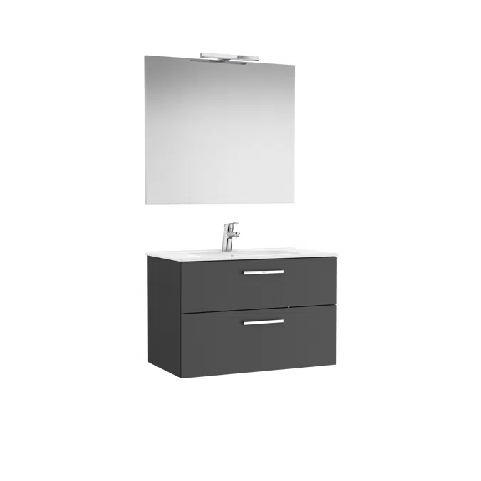 VICTORIA BASIC Pack 805 (base unit with two drawers, basin, mirror and LED wall light)