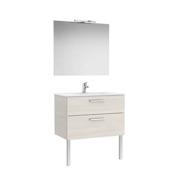 VICTORIA BASIC Pack 805 (base unit with two drawers, basin, mirror and LED wall light)