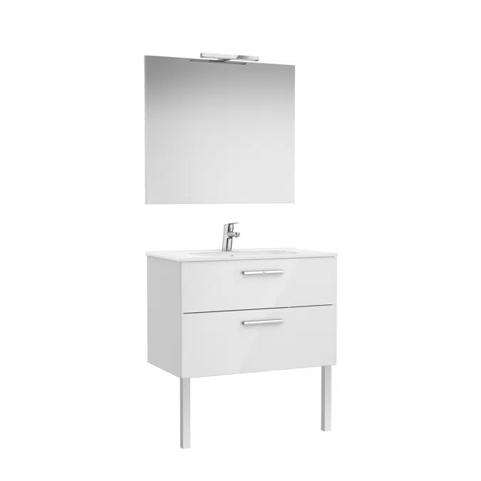 VICTORIA BASIC Pack 805 (base unit with two drawers, basin, mirror and LED wall light)