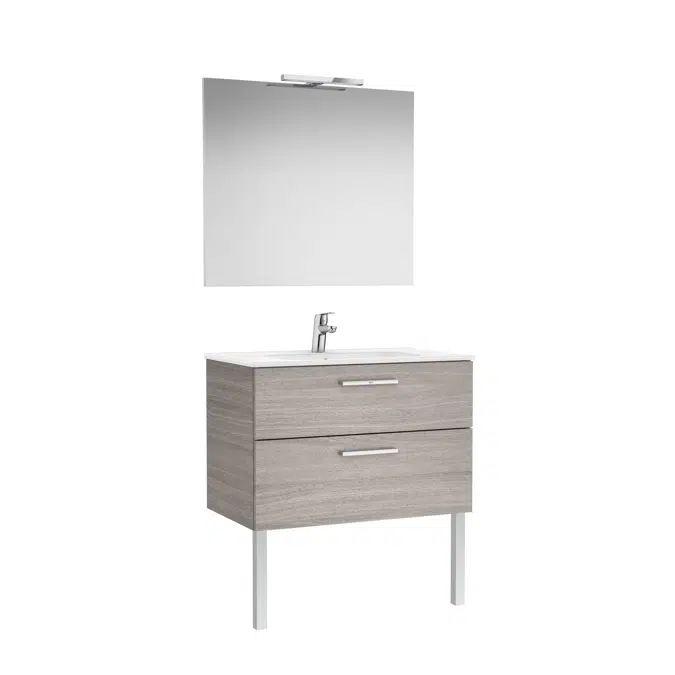 VICTORIA BASIC Pack 805 (base unit with two drawers, basin, mirror and LED wall light)