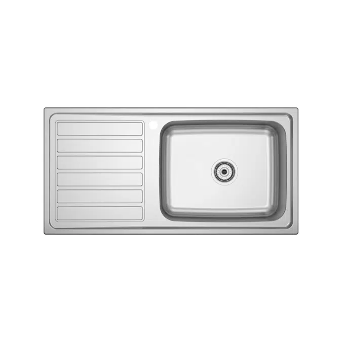 Glasgow Stainless steel single bowl kitchen sink and left drainer