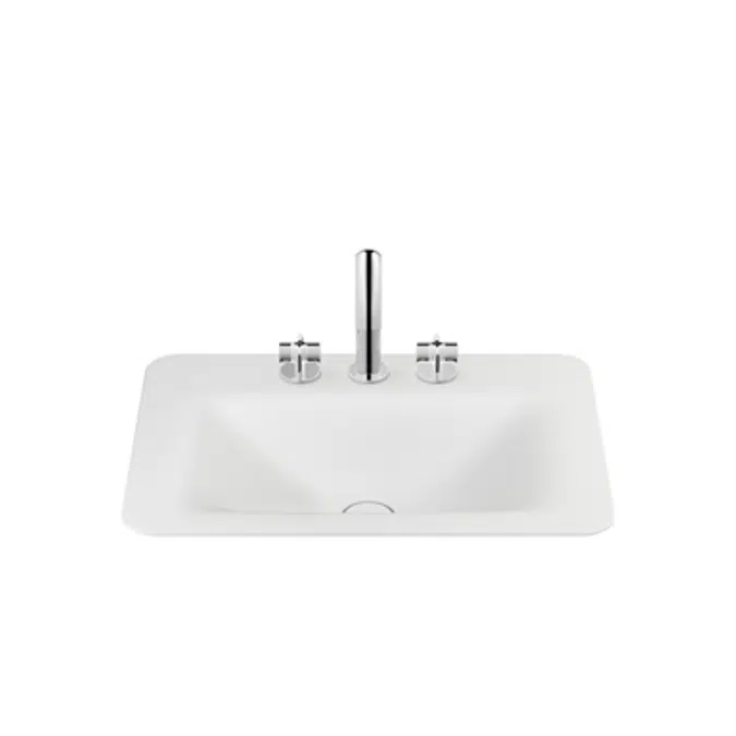 ARMANI - BAIA 660 mm countertop washbasin for 3-hole basin mixer