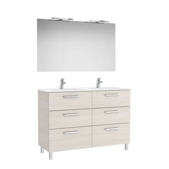 VICTORIA BASIC Family pack 1190 (base unit with six drawers, double sink, mirror and two LED wall lights)