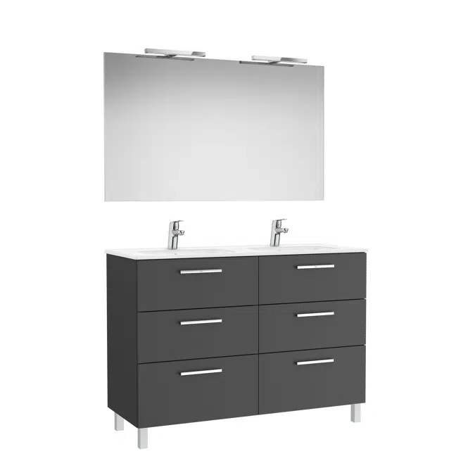 VICTORIA BASIC Family pack 1190 (base unit with six drawers, double sink, mirror and two LED wall lights)