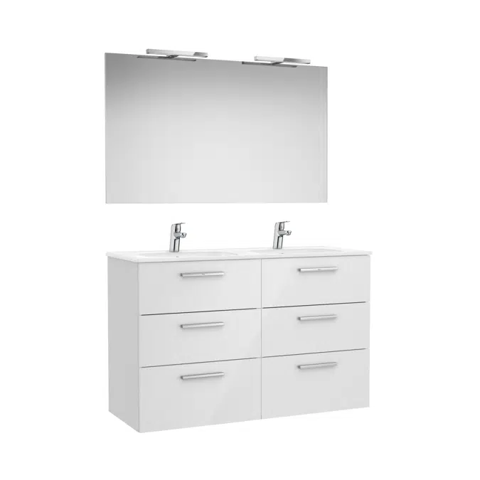 VICTORIA BASIC Family pack 1190 (base unit with six drawers, double sink, mirror and two LED wall lights)