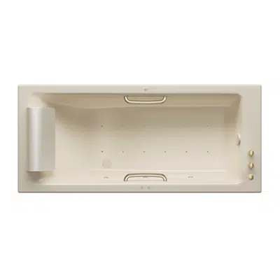 Image for ARMANI - ISLAND 1800 x 800 mm Built-in bathtub with deck-mounted thermostatic faucet, Soft Air massage and Water-Chromo therapy