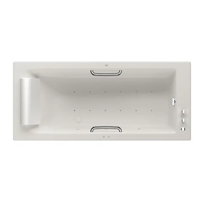 ARMANI - ISLAND 1800 x 800 mm Built-in bathtub with deck-mounted thermostatic faucet, Soft Air massage and Water-Chromo therapy