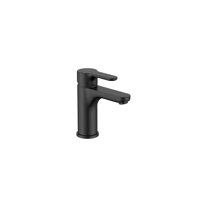 L20 Basin mixer with smooth body and flexible supply hoses.  S-SIZE