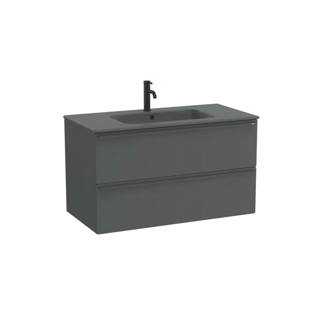 Volia - Unik - Base unit with two drawers and ceramic basin in matching finish